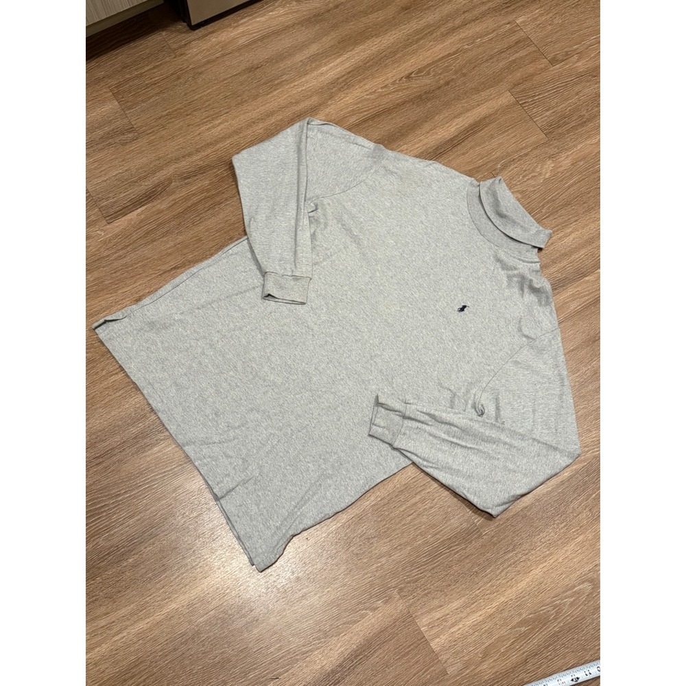 Polo Ralph Lauren Mens XL Gray Turtleneck Long Sleeve Made in USA Cotton Shirt